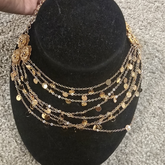 21kgp Dubai Jewelery Elegant Gold Layered Necklace - Picture 3 of 9